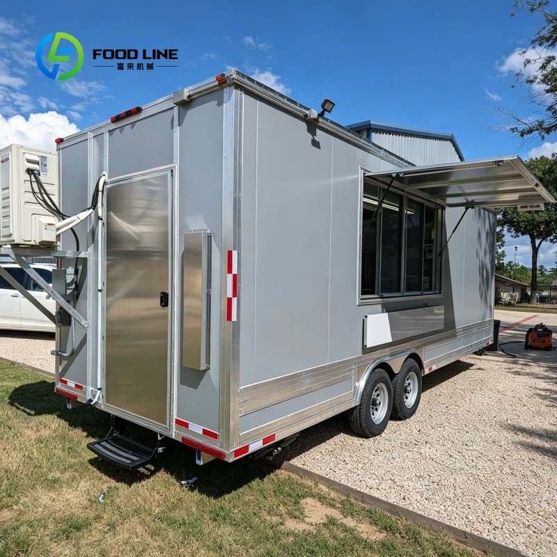 Food Snacks Drinks - Custom Stainless Steel Food Truck Trailer