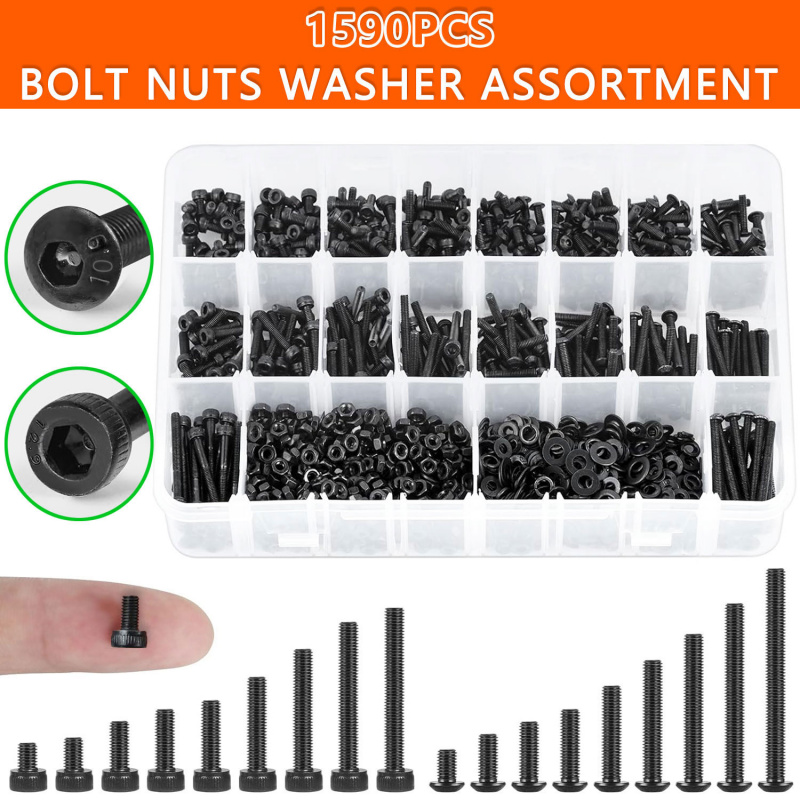 1590PCS M3 Screw Assortment Ki - đánh giá và giá Nuts Mix