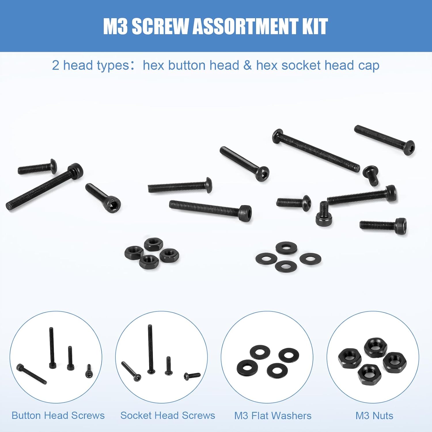 1600Pcs M3 Metric Screw Kit, 1 - đánh giá và giá Nuts Mix