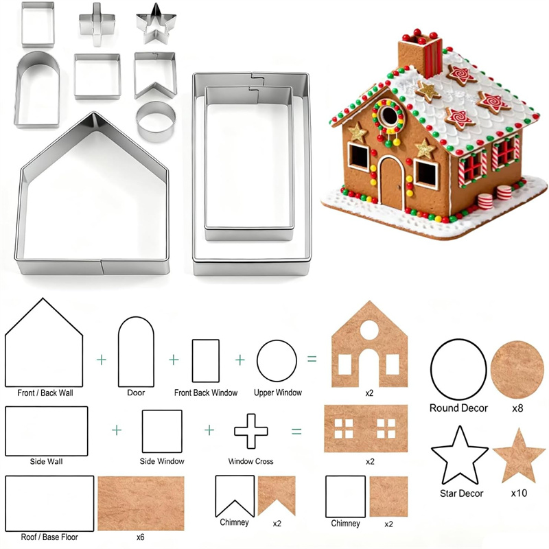 3D Christmas Gingerbread House - đánh giá và giá Cookies Pack