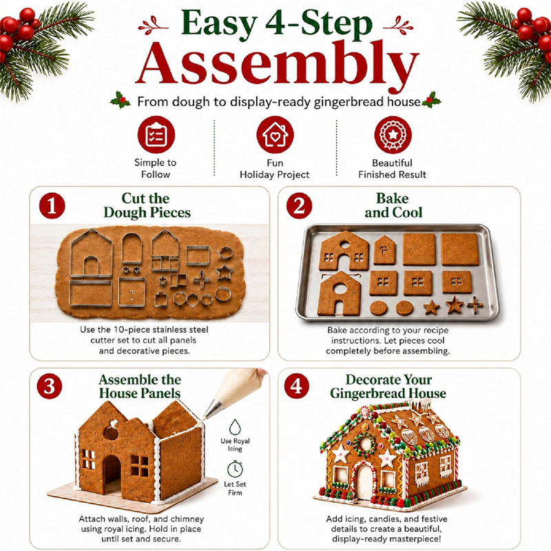 3D Christmas Gingerbread House - đánh giá và giá Cookies Pack